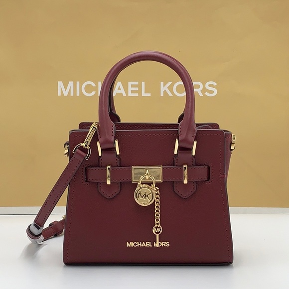 MICHAEL KORS HAMILTON XSMALL
SATCHEL CROSSBODY BAG DARK
CHERRY COLOR - Picture 3 of 16
